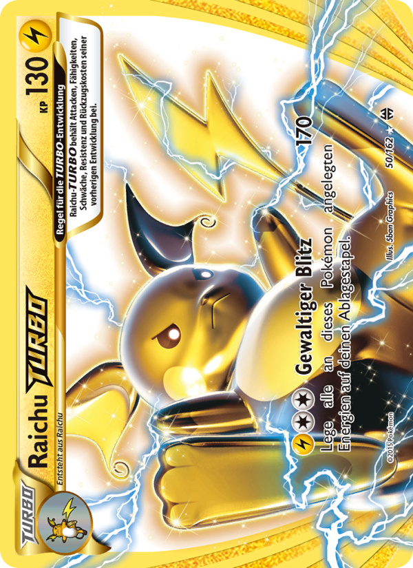 Raichu-TURBO 50 — BREAKthrough (German Pokémon TCG card)