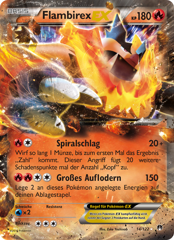 Flambirex EX 14 — BREAKpoint (German Pokémon TCG card)