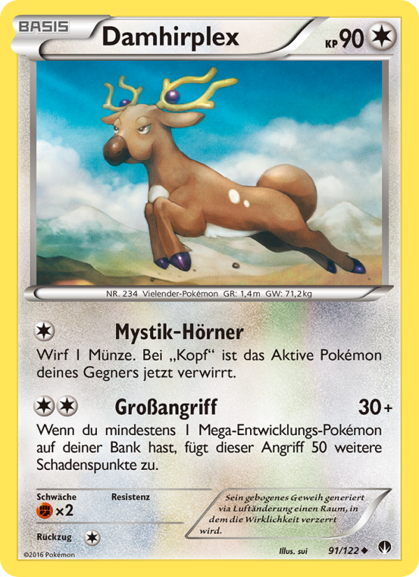 Damhirplex 91 — BREAKpoint (German Pokémon TCG card)