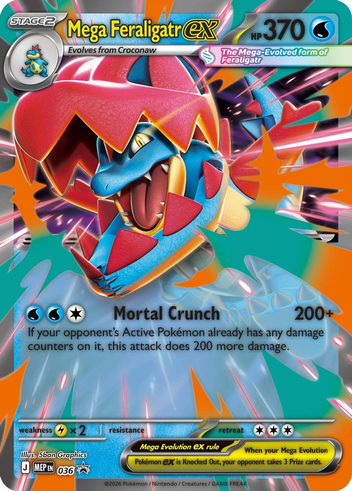 Mega Feraligatr ex 036 — Jumbo Cards (English Pokémon TCG card)