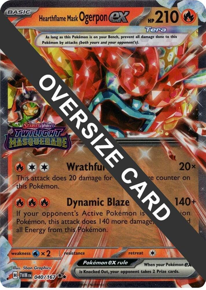 Hearthflame Mask Ogerpon ex (Twilight Masquerade Stamp) 040/167 — Jumbo Cards (English Pokémon TCG card)