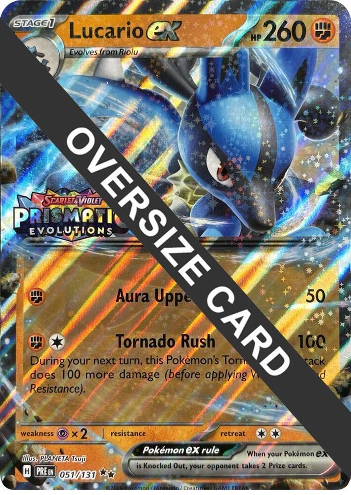 Lucario ex (Prismatic Evolutions Stamp) 051/131 — Jumbo Cards (English Pokémon TCG card)