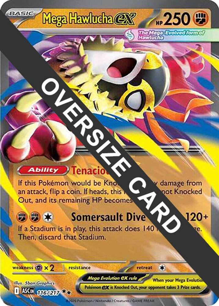 Mega Hawlucha ex - 116/217 116/217 — Jumbo Cards (English Pokémon TCG card)