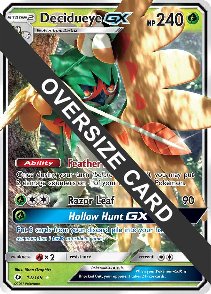 Decidueye GX - 12/149 (Decidueye GX Challenge Box) 12/149 — Jumbo Cards (English Pokémon TCG card)
