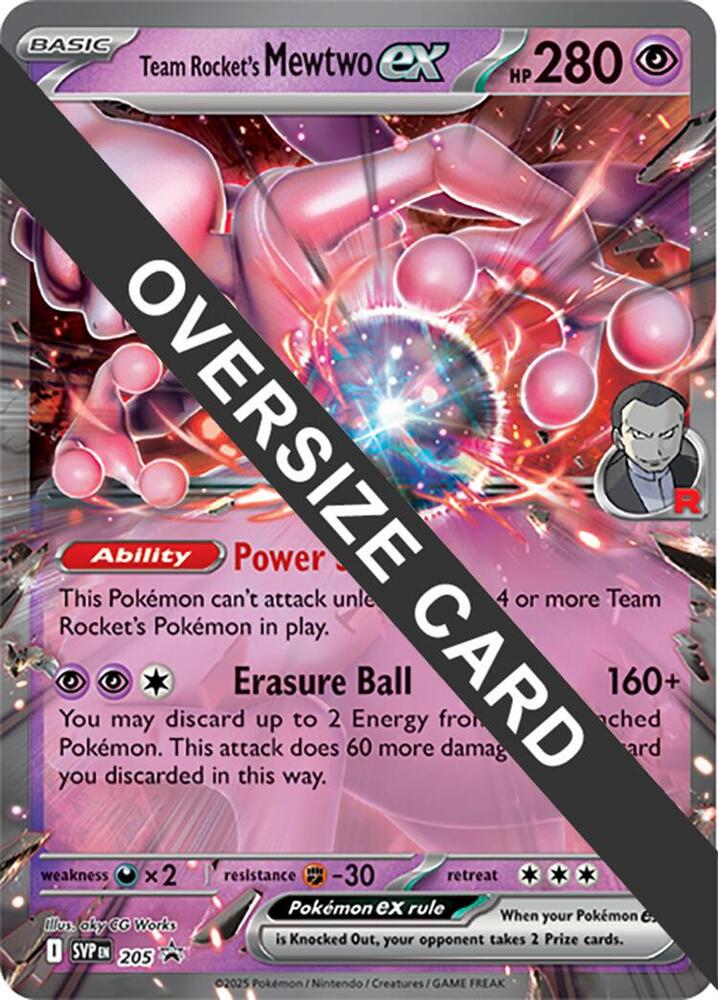 Team Rocket's Mewtwo ex 205 — Jumbo Cards (English Pokémon TCG card)