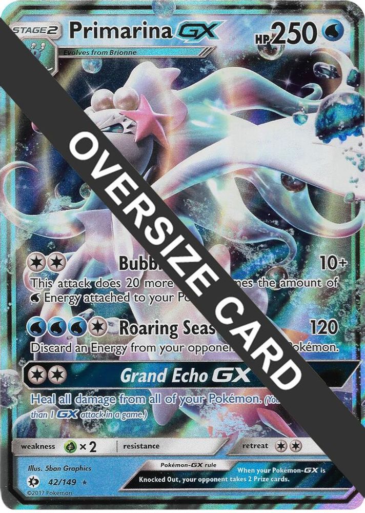 Primarina GX 42/149 — Jumbo Cards (English Pokémon TCG card)