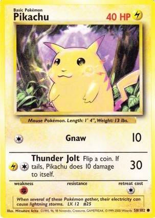 Pikachu - 58/102 058/102 — Jumbo Cards (English Pokémon TCG card)