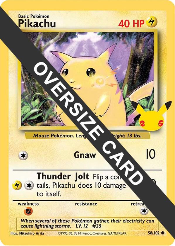 Pikachu - 58/102 (25th Anniversary) 58/102 — Jumbo Cards (English Pokémon TCG card)