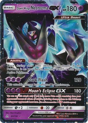 Dawn Wings Necrozma GX - 63/156 (Ultra Prism) 063/156 — Jumbo Cards (English Pokémon TCG card)
