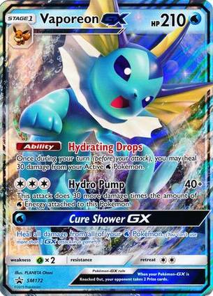 Vaporeon GX - SM172 SM172 — Jumbo Cards (English Pokémon TCG card)