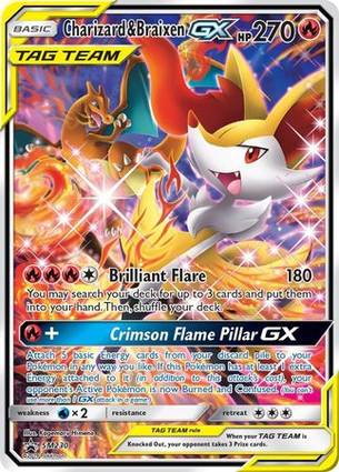 Charizard & Braixen GX - SM230 (SM Black Star Promo) SM230 — Jumbo Cards (English Pokémon TCG card)