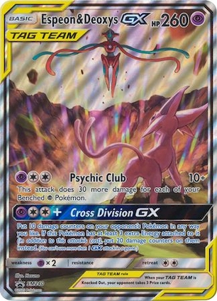Espeon & Deoxys GX Oversized - SM240 (SM Black Star Promo) SM240 — Jumbo Cards (English Pokémon TCG card)