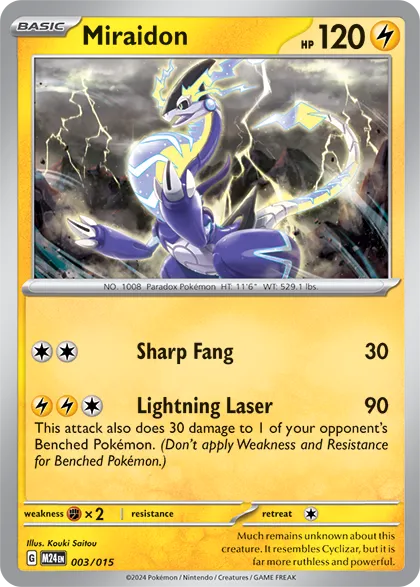 Miraidon 003/15 — Scoperta dei Draghi McDonald's 2024 (Italian Pokémon TCG card)