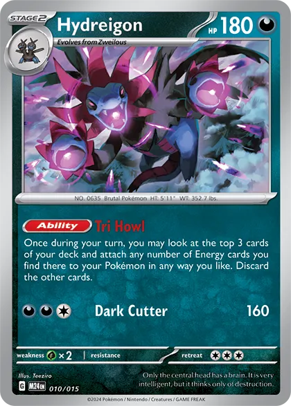 Hydreigon 010/15 — McDonald's Dragon Discovery 2024 (English Pokémon TCG card)