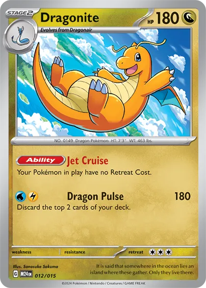 Dragonite 012/15 — Scoperta dei Draghi McDonald's 2024 (Italian Pokémon TCG card)