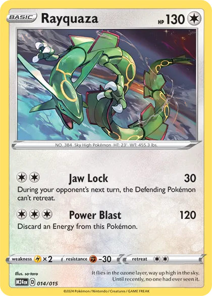 Rayquaza 014/15 — Scoperta dei Draghi McDonald's 2024 (Italian Pokémon TCG card)