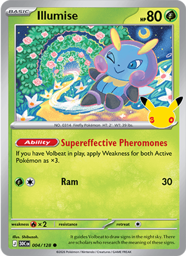 Illumise 004 — 30th Celebration (English Pokémon TCG card)