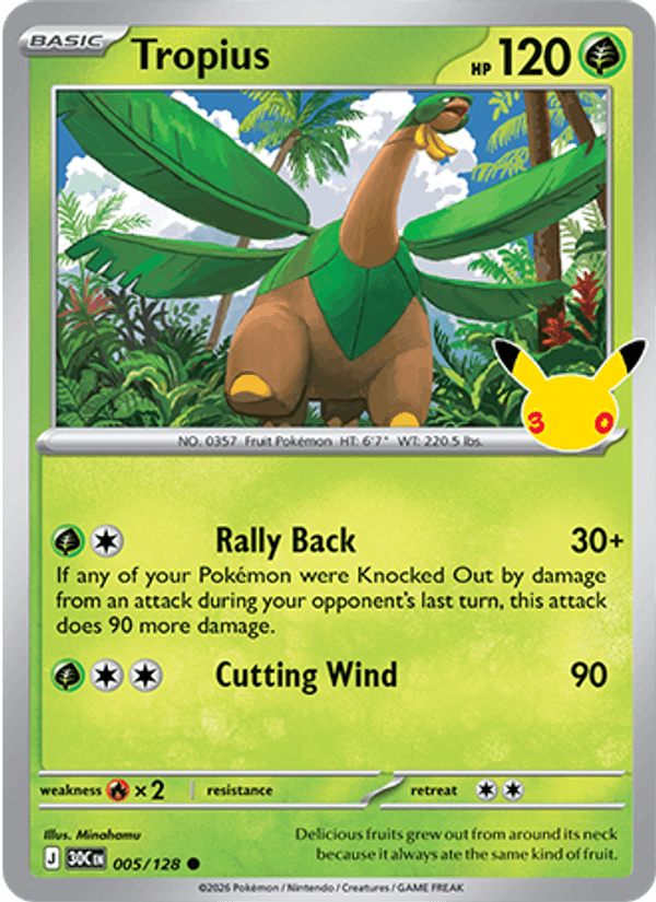 Tropius 005 — 30th Celebration (English Pokémon TCG card)