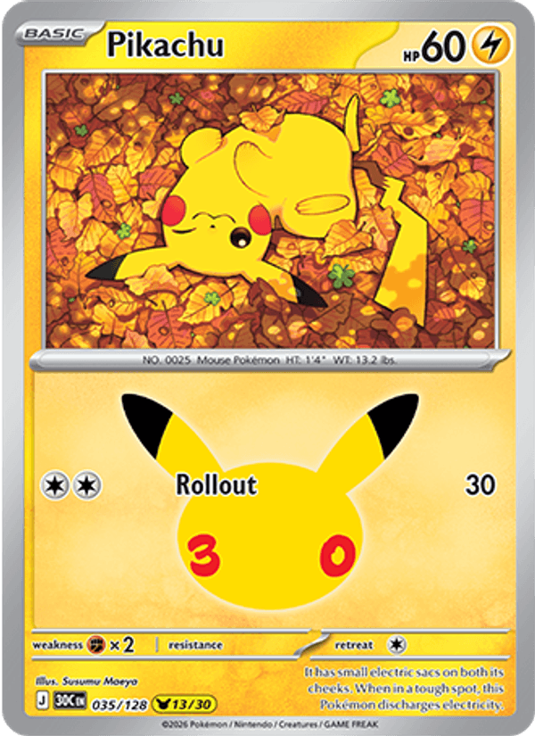 Pikachu 035 — 30th Celebration (English Pokémon TCG card)