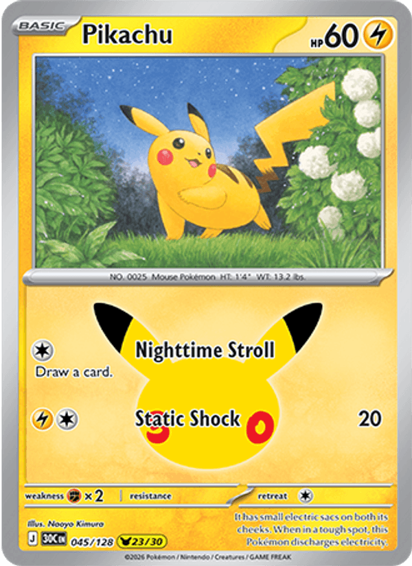 Pikachu 045 — 30th Celebration (English Pokémon TCG card)