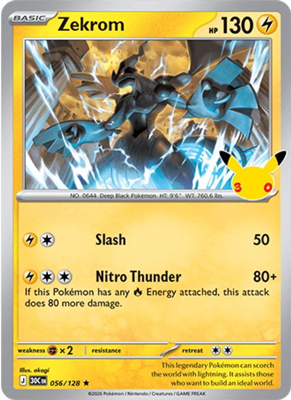 Zekrom 056 — 30th Celebration (English Pokémon TCG card)