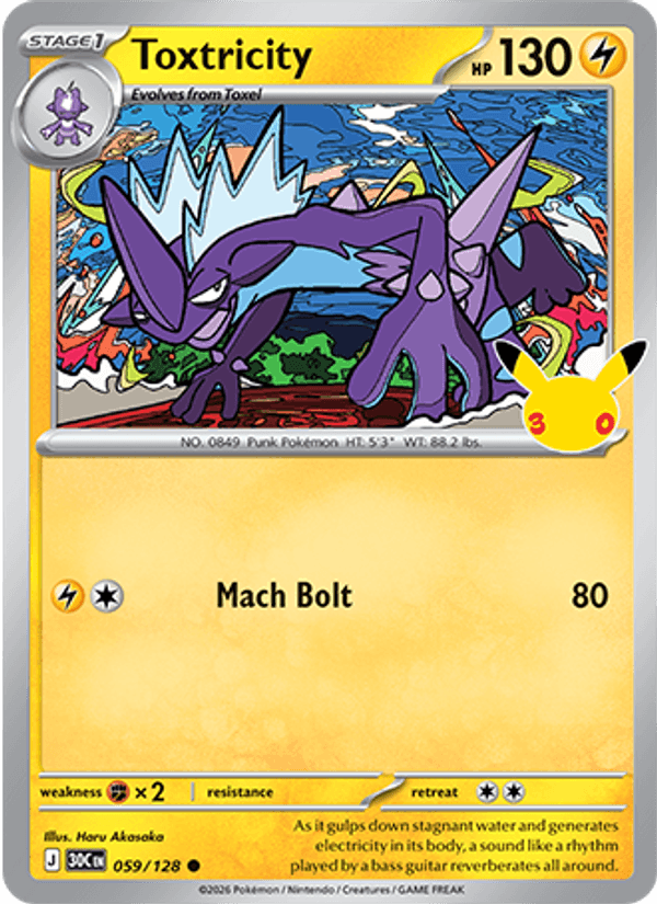 Toxtricity 059 — 30th Celebration (English Pokémon TCG card)