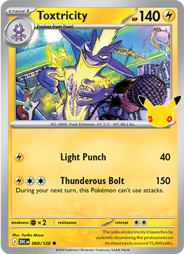 Toxtricity 060 — 30th Celebration (English Pokémon TCG card)