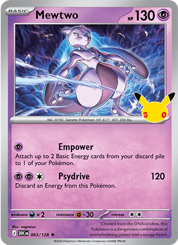 Mewtwo 063 — 30th Celebration (English Pokémon TCG card)