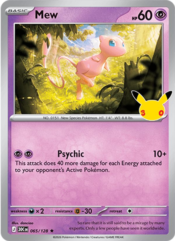 Mew 065 — 30th Celebration (English Pokémon TCG card)