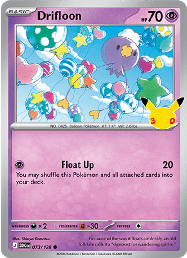 Drifloon 073 — 30th Celebration (English Pokémon TCG card)