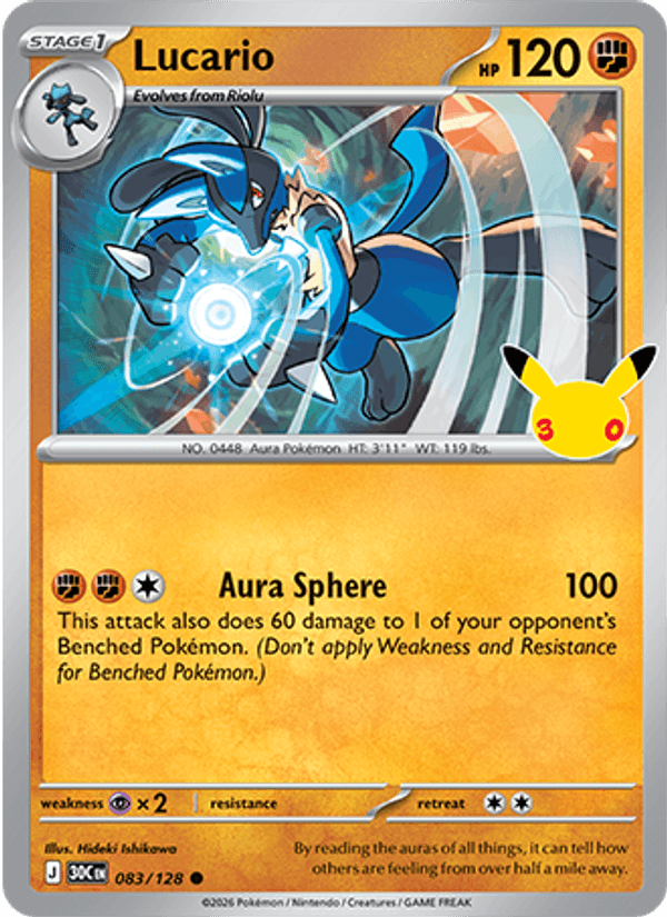 Lucario 083 — 30th Celebration (English Pokémon TCG card)