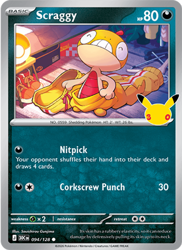 Scraggy 094 — 30th Celebration (English Pokémon TCG card)