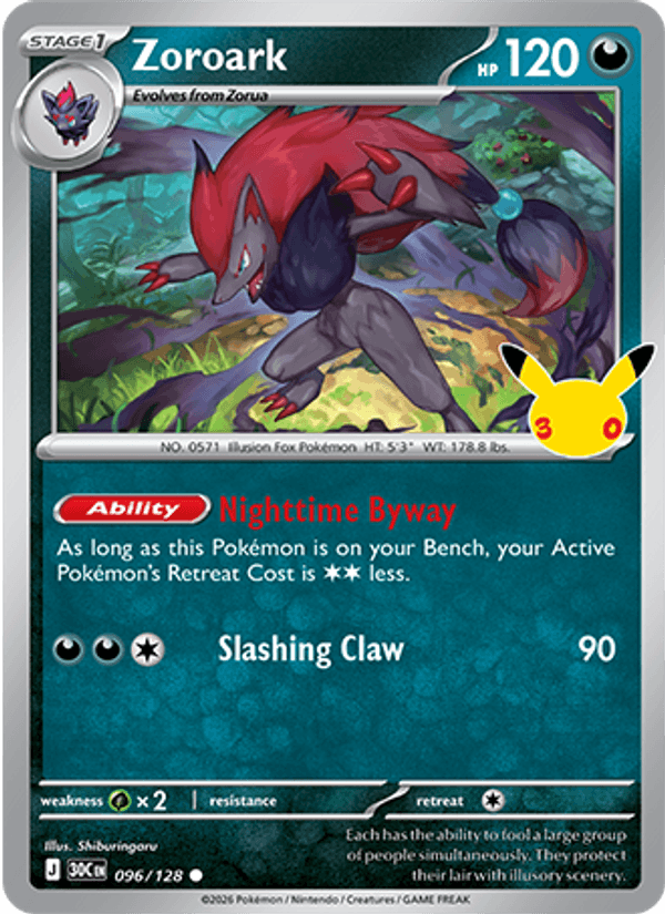 Zoroark 096 — 30th Celebration (English Pokémon TCG card)