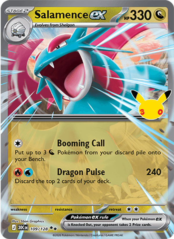 Salamence ex 109 — 30th Celebration (English Pokémon TCG card)