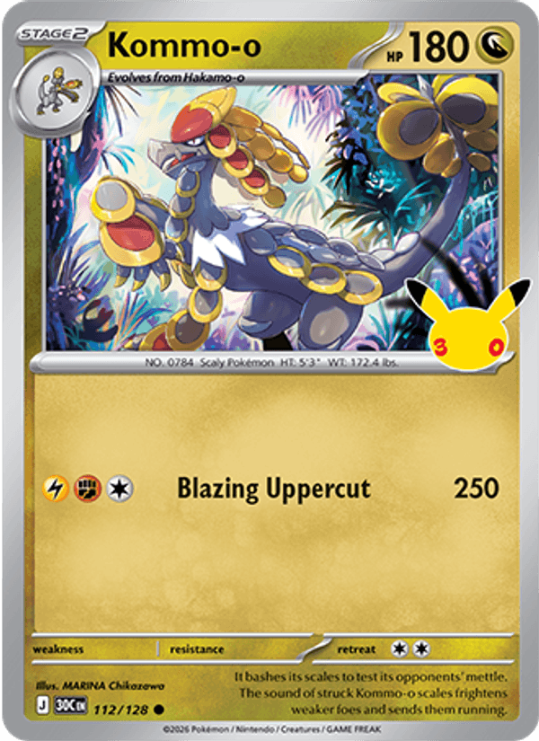 Kommo-o 112 — 30th Celebration (English Pokémon TCG card)