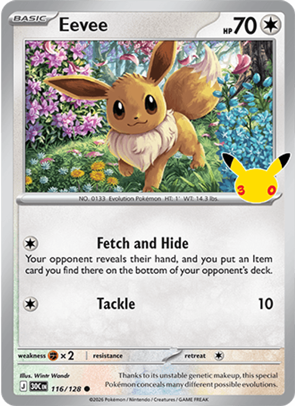 Eevee 116 — 30th Celebration (English Pokémon TCG card)