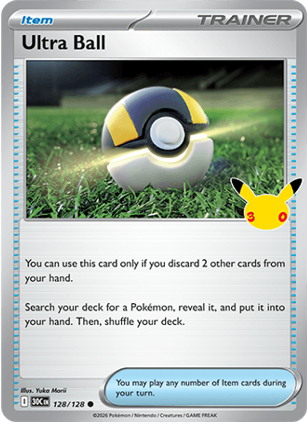 Ultra Ball 128 — 30th Celebration (English Pokémon TCG card)