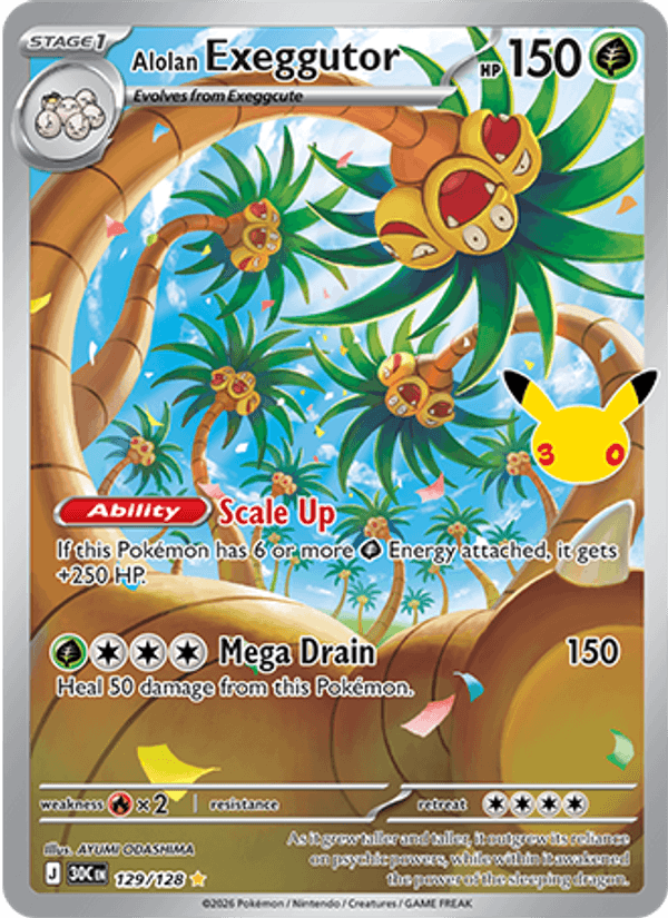 Alolan Exeggutor 129 — 30th Celebration (English Pokémon TCG card)