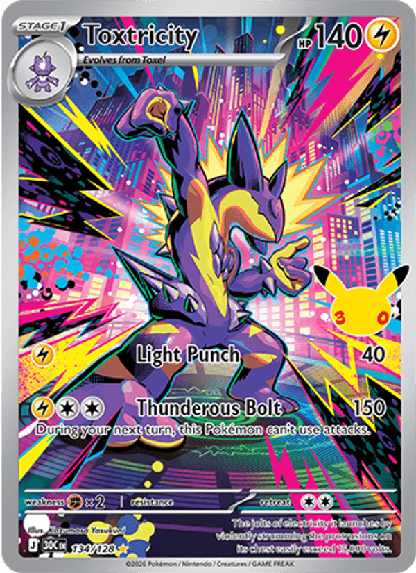 Toxtricity 134 — 30th Celebration (English Pokémon TCG card)