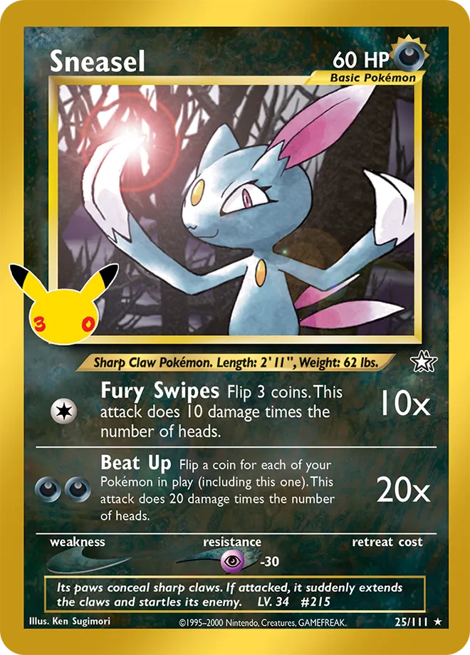 Sneasel 25/111 — 30th Celebration (English Pokémon TCG card)