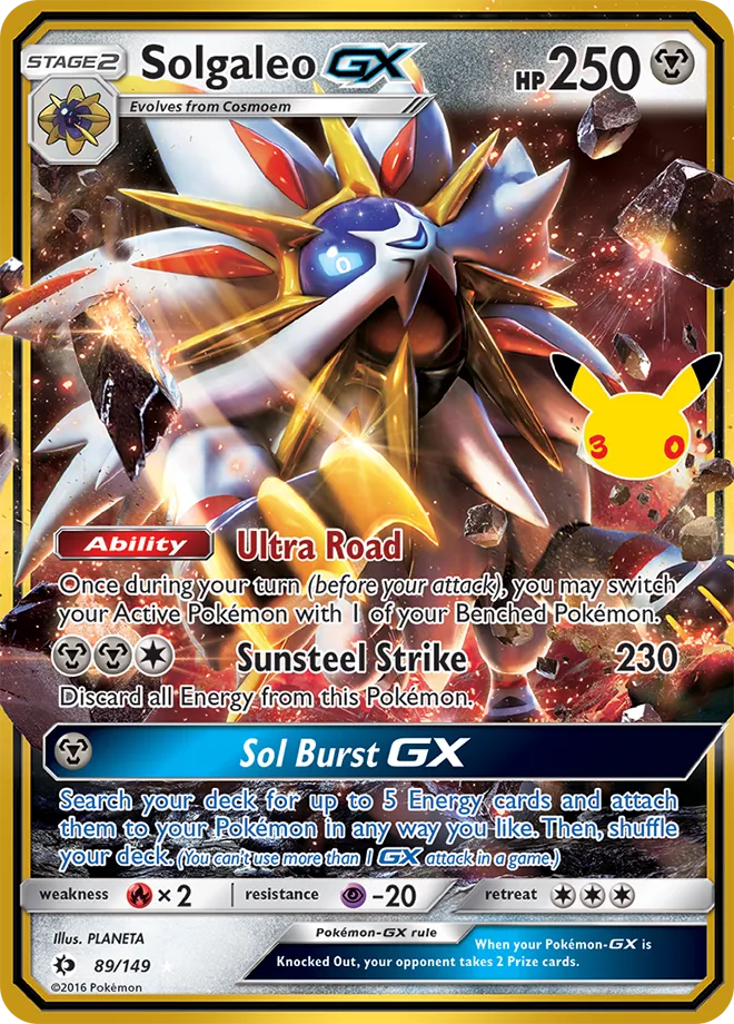 Solgaleo-GX 89/149 — 30th Celebration (English Pokémon TCG card)