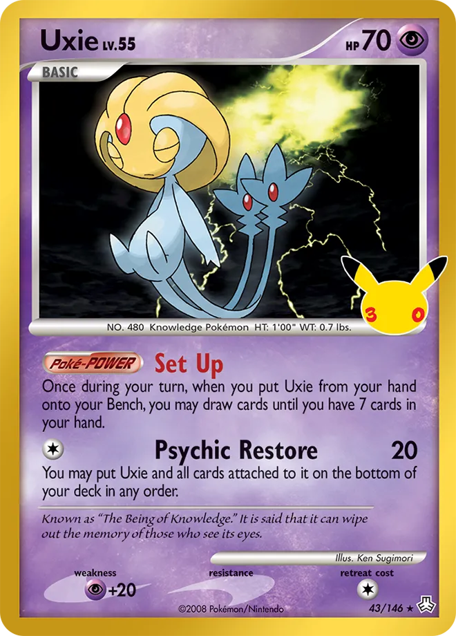 Uxie 43 — 30th Celebration (Classic Collection) (English Pokémon TCG card)