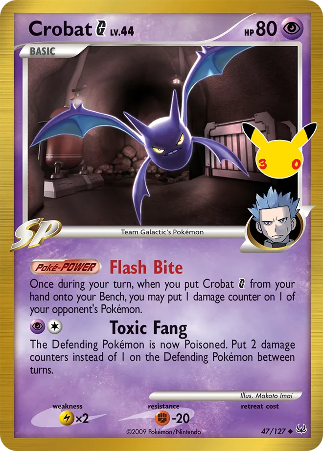 Crobat G 47 — 30th Celebration (Classic Collection) (English Pokémon TCG card)