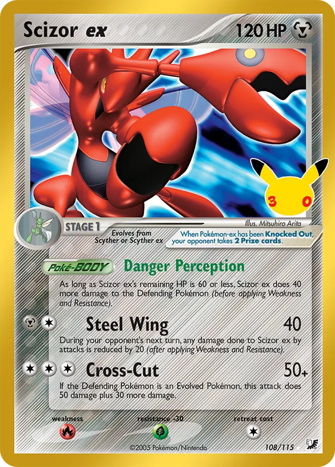 Scizor ex 108 — 30th Celebration (Classic Collection) (English Pokémon TCG card)