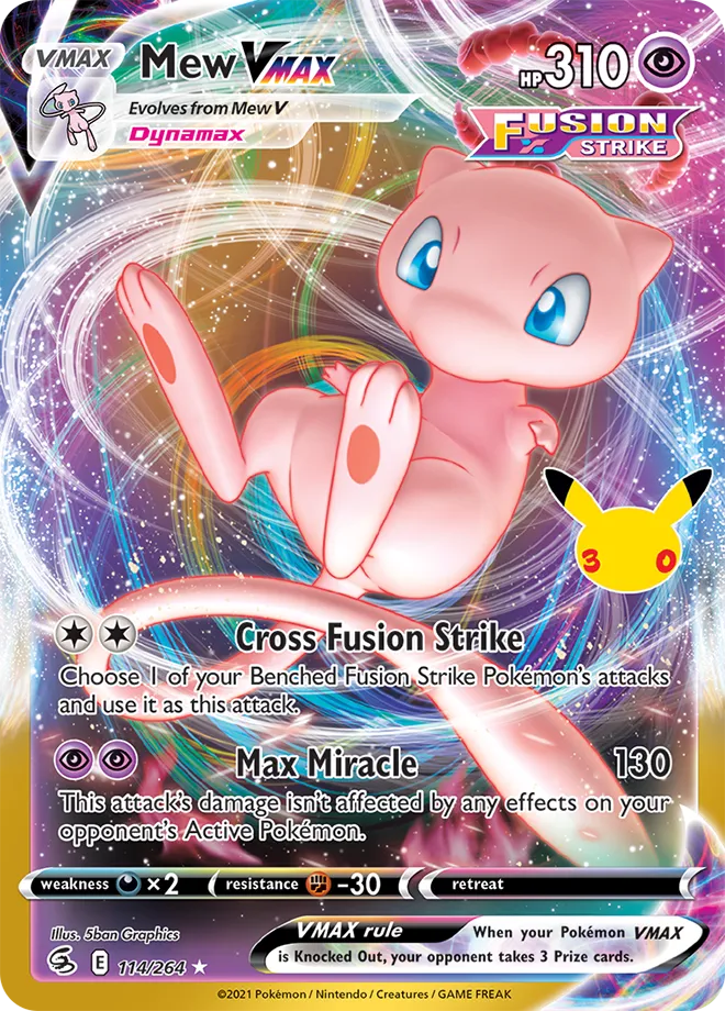Mew VMAX 114 — 30th Celebration (Classic Collection) (English Pokémon TCG card)