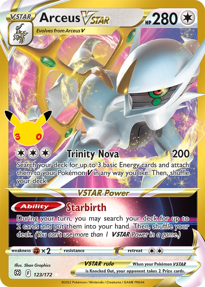 Arceus VSTAR 123 — 30th Celebration (Classic Collection) (English Pokémon TCG card)