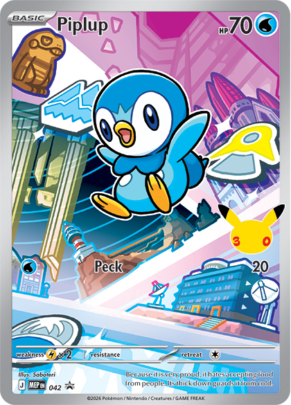 Piplup 042 — First Partner Illustration Collection Series 1 - 2 - 3 (English Pokémon TCG card)