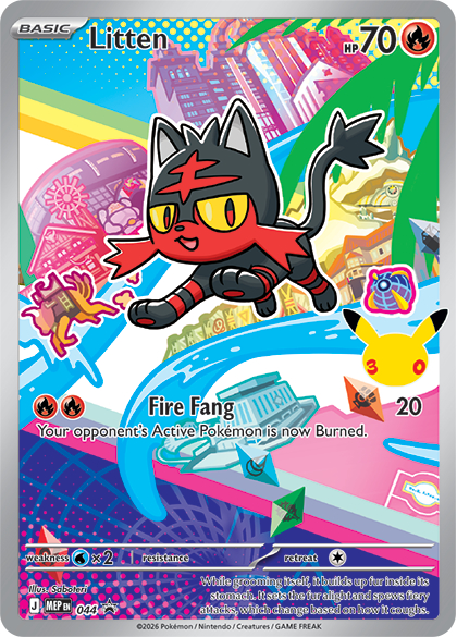 Litten 044 — First Partner Illustration Collection Series 1 - 2 - 3 (English Pokémon TCG card)