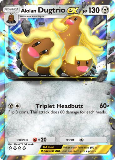 Alolan Dugtrio ex 251/379 — Deluxe Pack ex (English Pokémon TCG card)