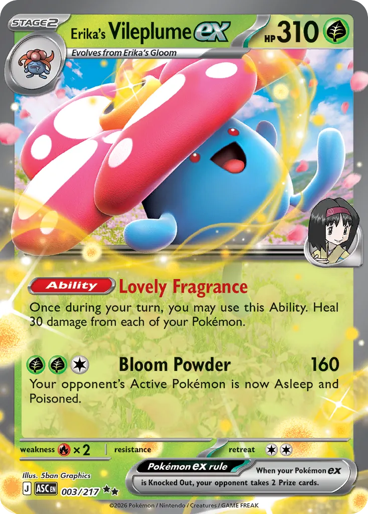 Erika's Vileplume ex 003/217 — Ascended Heroes (English Pokémon TCG card)